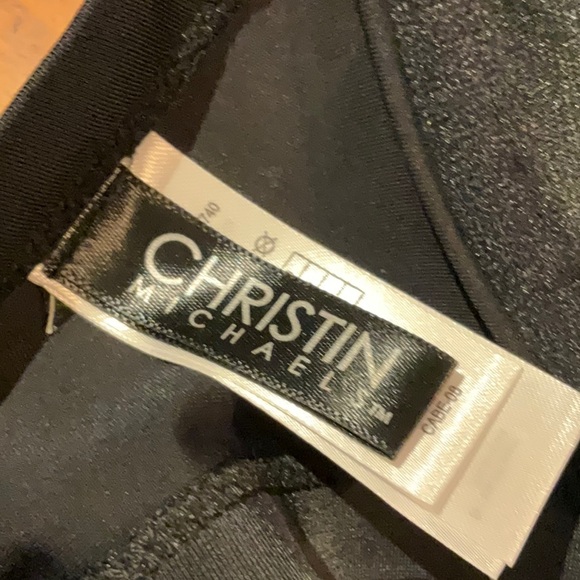 NEW $39 CHRISTIN MICHAELS 34 B BLACK SWIM UNDERWIRE TOP - Picture 4 of 7